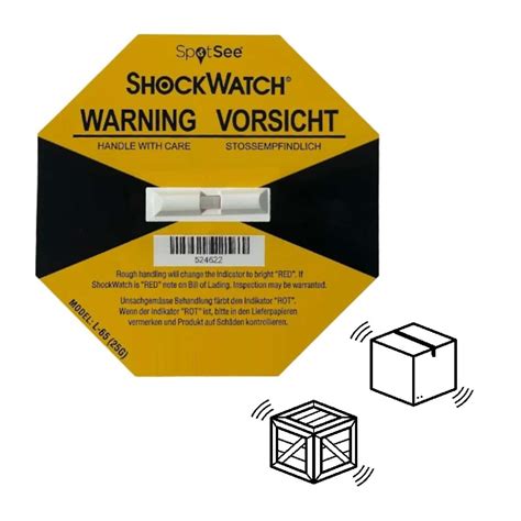 Stoßindikatoren Shockwatch® 2 inkl. Label, VE 25 Stk .